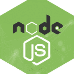 Node.js logo: software platform icon for server-side application development: marketing analysis