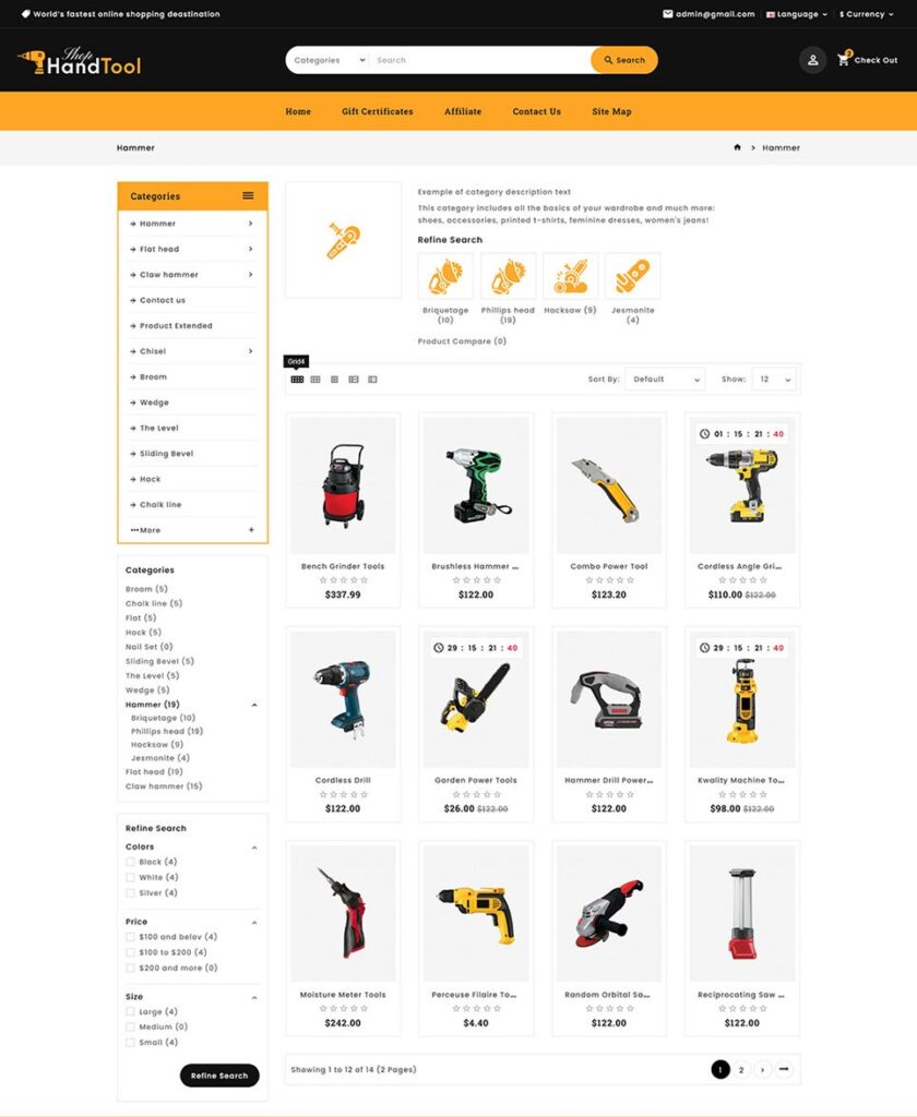 Шаблон Handtool - многоцелевая и профессиональная адаптивная тема