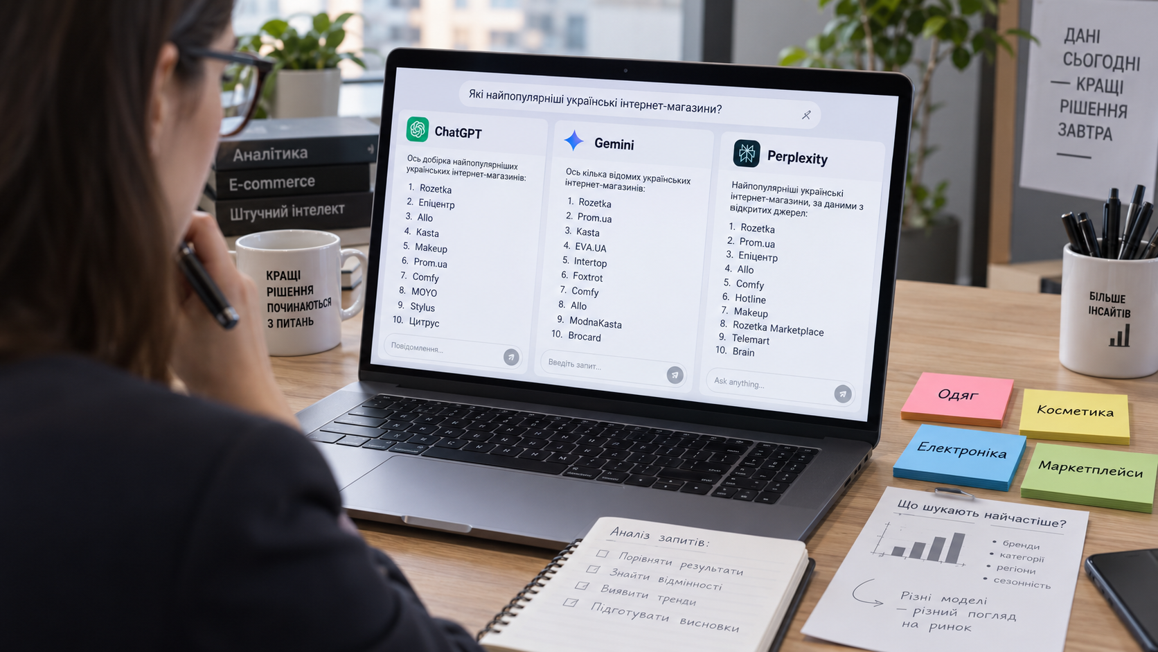 Зняток AI-відповідей: які українські e-commerce бренди називають ChatGPT, Gemini та Perplexity